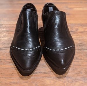 Men's Vintage Black Leather Ankle Boots by Guess